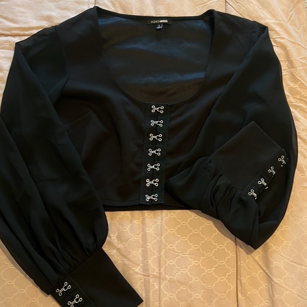 Formal black crop top